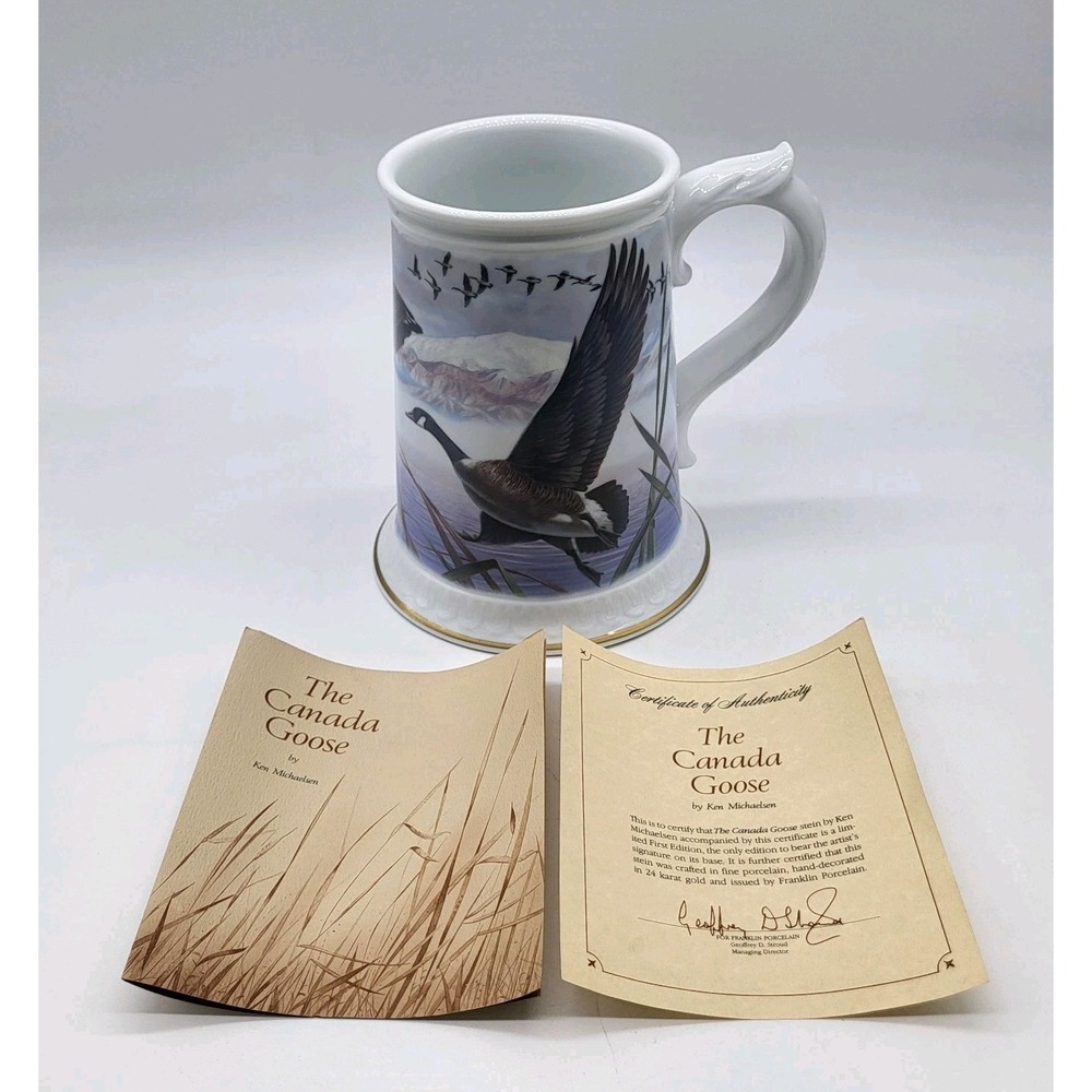 "Canada Goose" Stein By Ken Michaelsen 1983 Franklin Porcelain Limited Edition - Picture 1 of 10